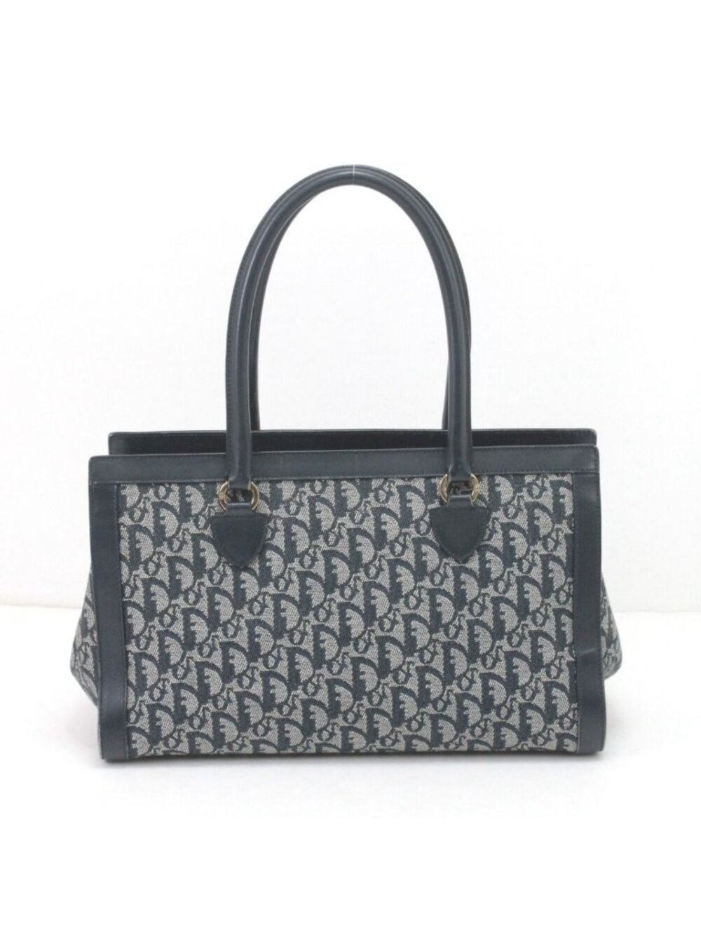 Dior Handbag Trotter Canvas Leather Vintage BO B Navy - Picture 3 of 10